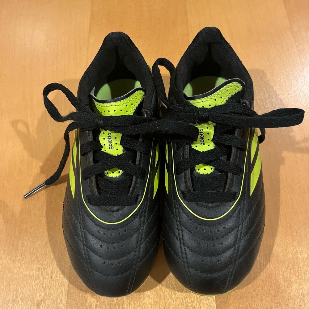 Adidas Kids Black and Neon Green Sneakers
